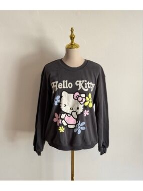 Women's Hello Kitty by Sanrio Charcoal Sweatshirt XL